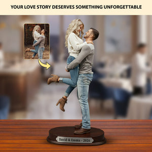 Forever Us Personalized Couple Photo Acrylic Plaque Custom Photo Valentine's Day Gift For Couple, Husband, Wife, Boyfriend, Girlfriend