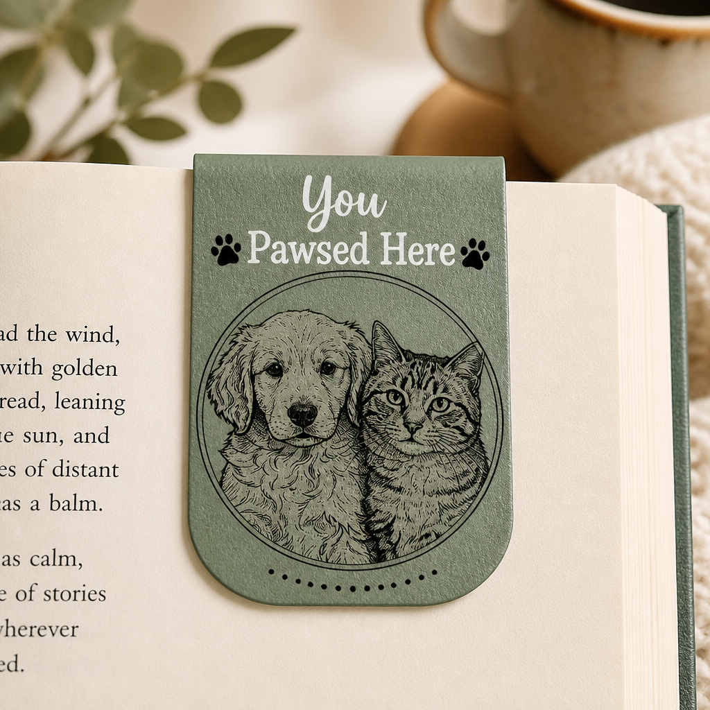 Custom Pet Sketch Magnetic Bookmark — You Pawsed Here - Personalized Magnetic Leather Bookmark 02bda1d3-6437-4e04-bd29-27fc282fddf8.png