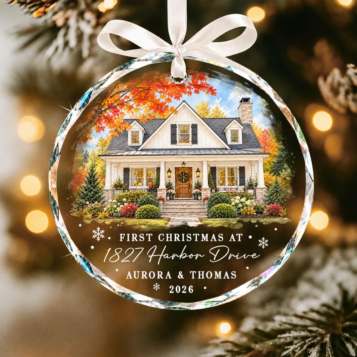 Custom New Home Ornament, Custom House Portrait Ornament, First Christmas In New Home Keepsake, Housewarming Gift, New Home Couple Gift 02c40a1b-dc12-4e7d-8396-fb4a7a20617c-4.jpg