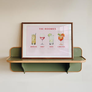 Pink Custom Roommate Drink Print, Roommates as Drinks, Trendy Apartment Dorm Art, Bar Cart Decor, Cocktail Poster, Personalized Wall Art 02d13203-1519-4409-ab45-199c82838b06-3.jpg