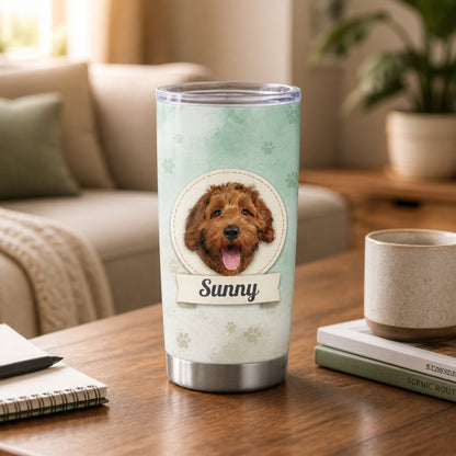 Custom Pet Photo + Name Watercolor Paw Tumbler - Personalized Tumbler 02d71589-3313-46a2-9b72-1afda93c8cf9.jpg