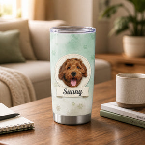 Custom Pet Photo + Name Watercolor Paw Tumbler - Personalized Tumbler 02d71589-3313-46a2-9b72-1afda93c8cf9.jpg