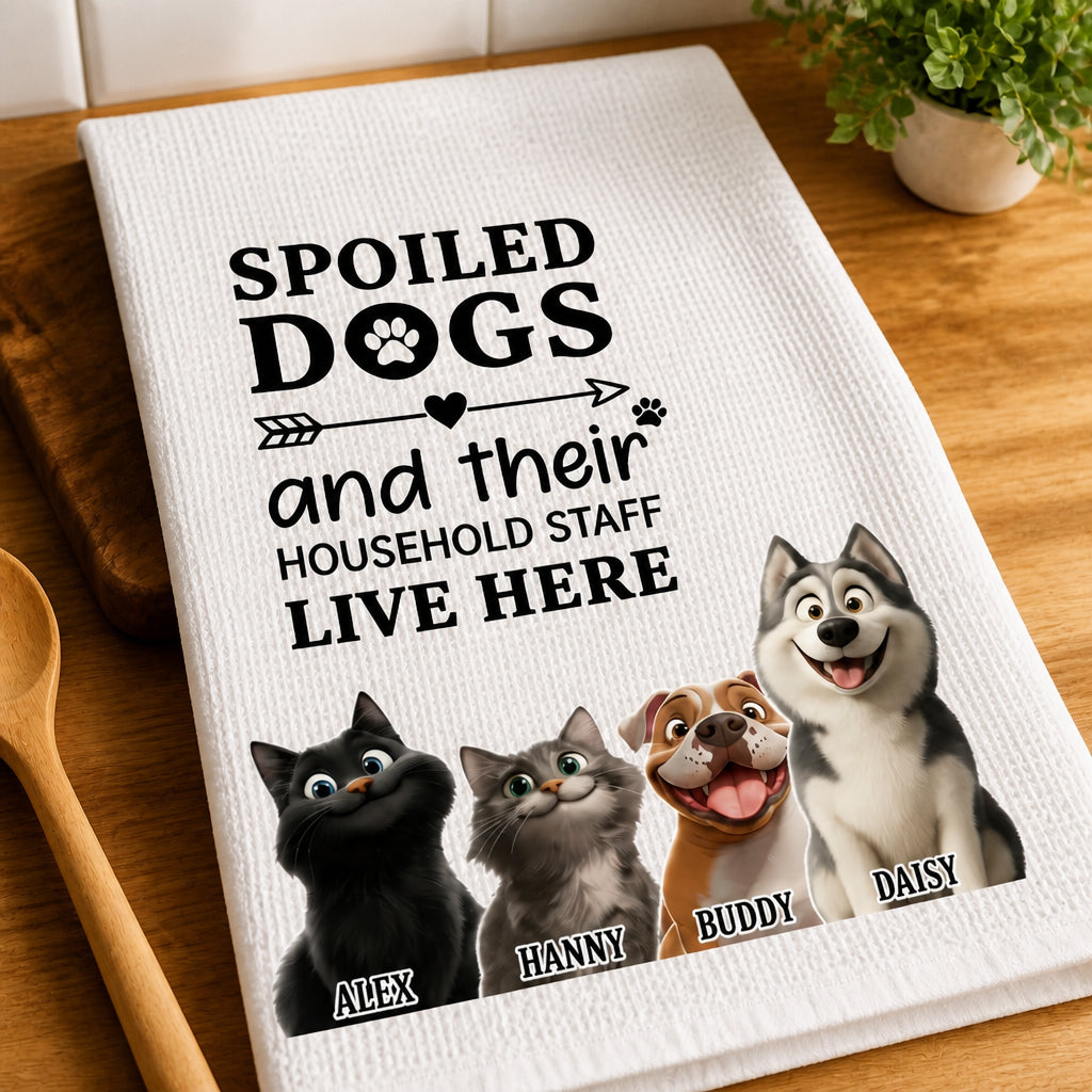 Spoiled Dogs Household Staff Kitchen Towel – Custom Pet Portraits - Personalized Kitchen Towel 02d91415-3a79-47bb-9081-c2908aff9f33.jpg