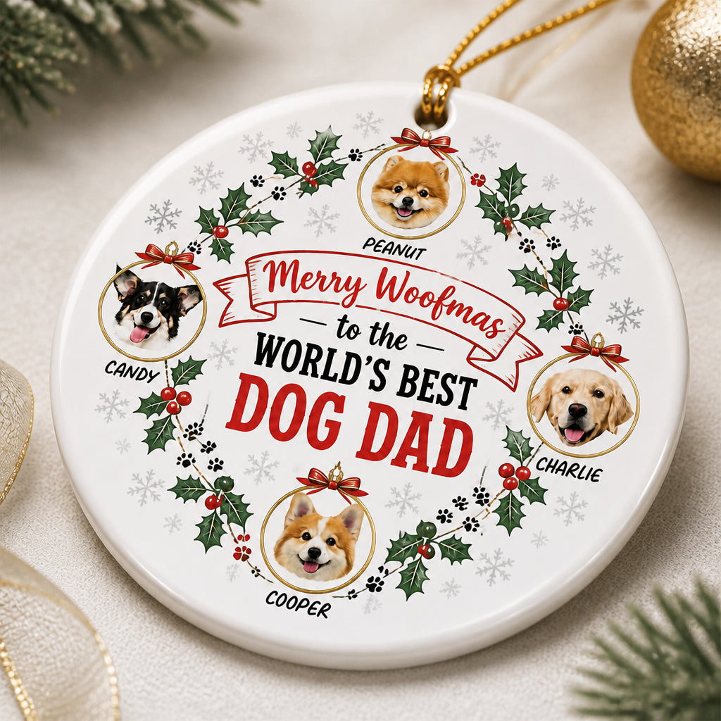 Merry Woofmas – World’s Best Dog Dad Photo Ornament - Personalized Ornament 02df2843-f60b-4232-9127-27221870735f.jpg