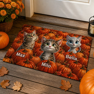 Pumpkin Patch Cats Personalized Doormat – 1–3 Pet Photo Cartoon Portraits - Personalized Doormat 02e8e563-1f0e-461c-9584-9f90aa663c9f.jpg