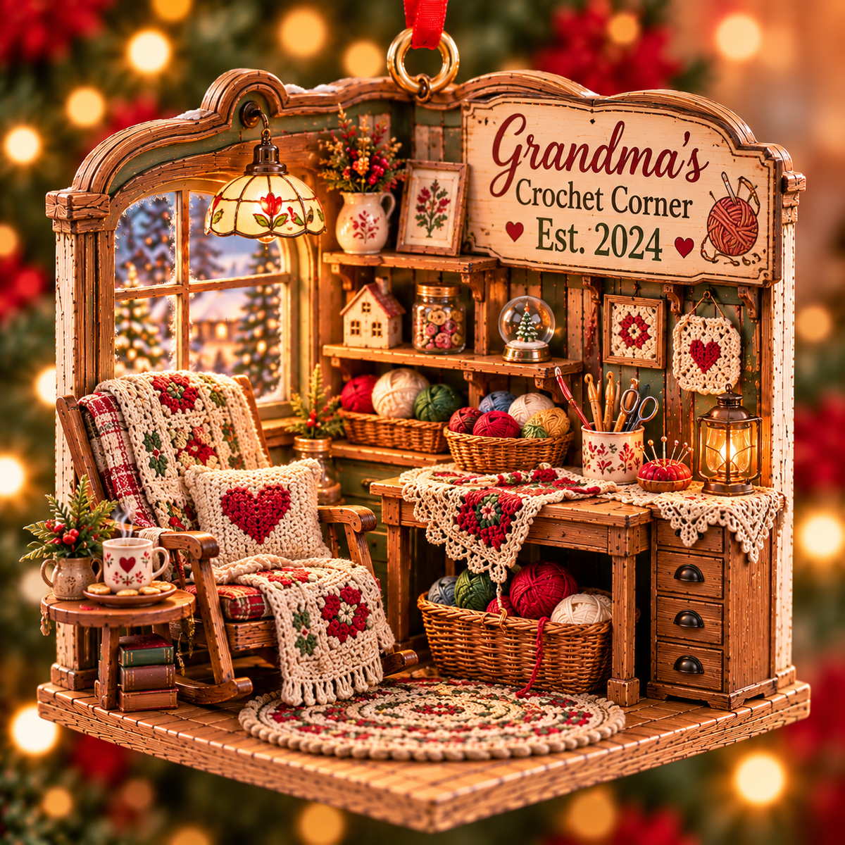 Personalized Grandma's Crochet Corner Christmas Ornament – Custom Name & Year, Crochet Lover Gift, Christmas Gift for Grandma 02ec94e0-e819-45b5-afc9-b54155c6a0f7-624a2737-3ce9-4f87-9636-12b548c51a74.png