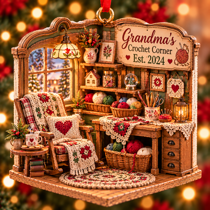Personalized Grandma's Crochet Corner Christmas Ornament – Custom Name & Year, Crochet Lover Gift, Christmas Gift for Grandma 02ec94e0-e819-45b5-afc9-b54155c6a0f7-624a2737-3ce9-4f87-9636-12b548c51a74.png