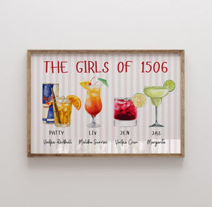 Custom Roommate Drink Print, Roommates as Drinks, Cocktail Poster, Trendy College Apartment Dorm Art, Bar Cart Decor, Personalized Wall Art 02ee3d76-7a3b-4609-9598-35670d2a91e1-2.jpg