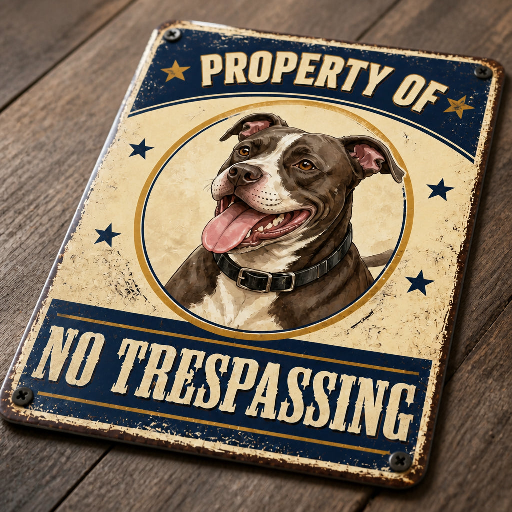 Property Of [Your Dog] – No Trespassing Metal Sign - Personalized Metal Sign 02f16d4f-d48e-4830-aa9d-d0f71fceb56b.jpg