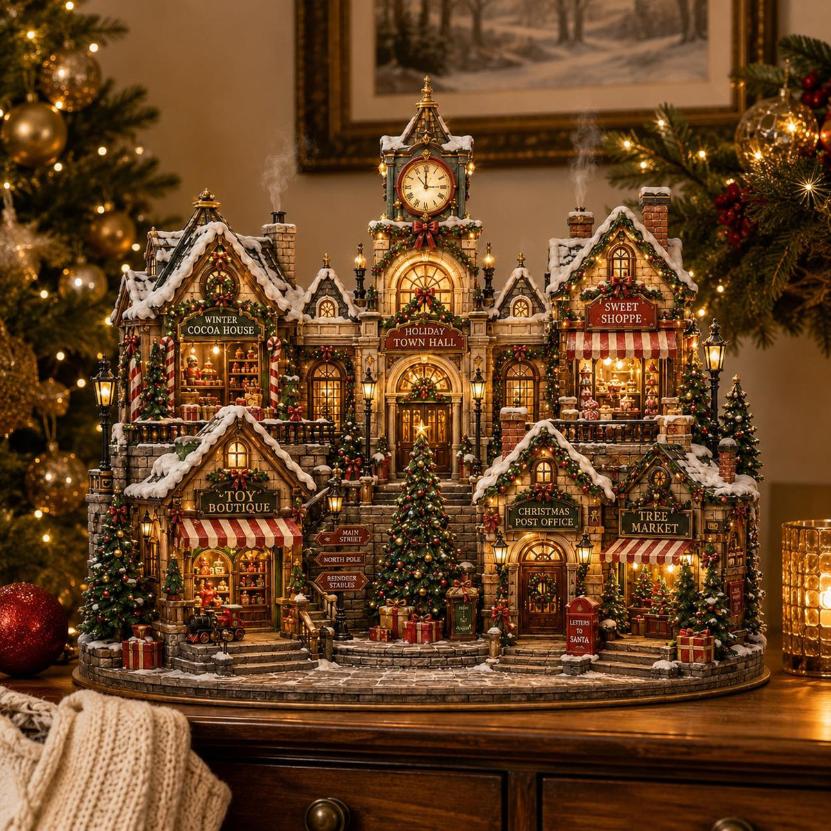 Christmas Village Wooden Block Decor, Holiday Town Hall Display, Rustic Winter Mantel Ornament, Festive Tabletop Gift Decor 02fc7453-8f7b-4ff0-8047-179f84a6a10a-5.jpg