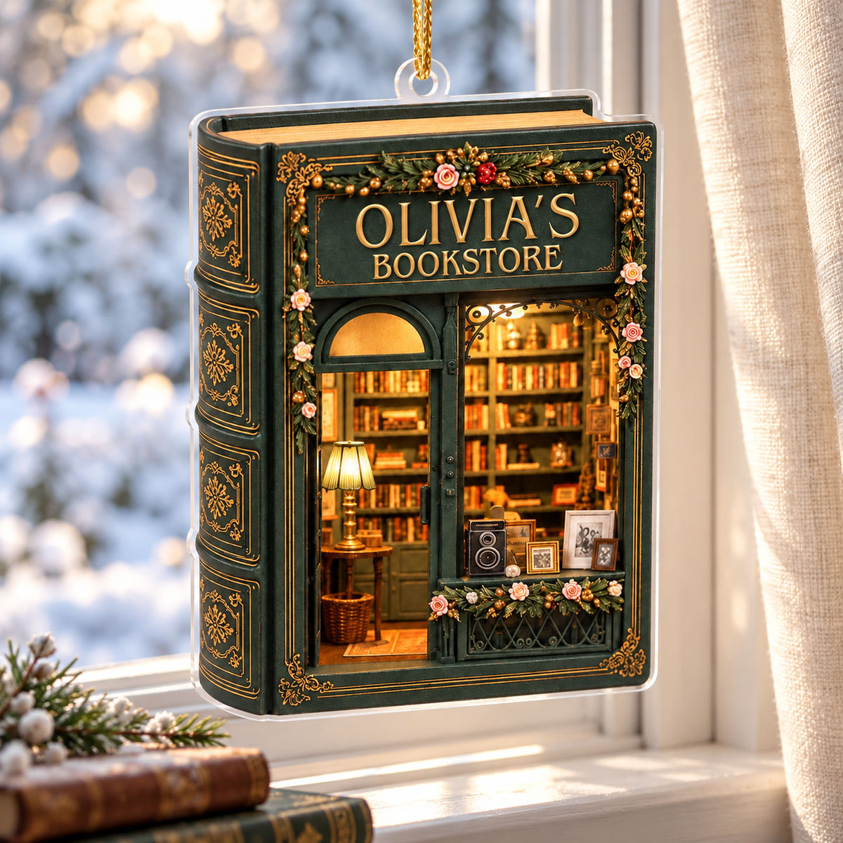 Custom Acrylic Ornament - Personalized Christmas Bookish Gifts For Book Lovers, Bookworms, Readers - Open For Dreamers 0311bdac-f2e0-45d3-8bc2-6a8871171f9a-banner-1.png