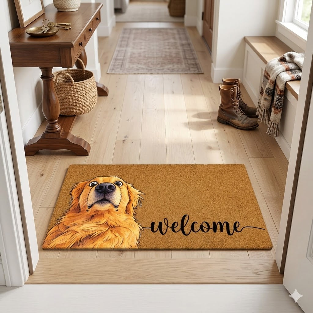 Personalized Dog Cat Portrait Doormat Custom Pet Welcome Mat