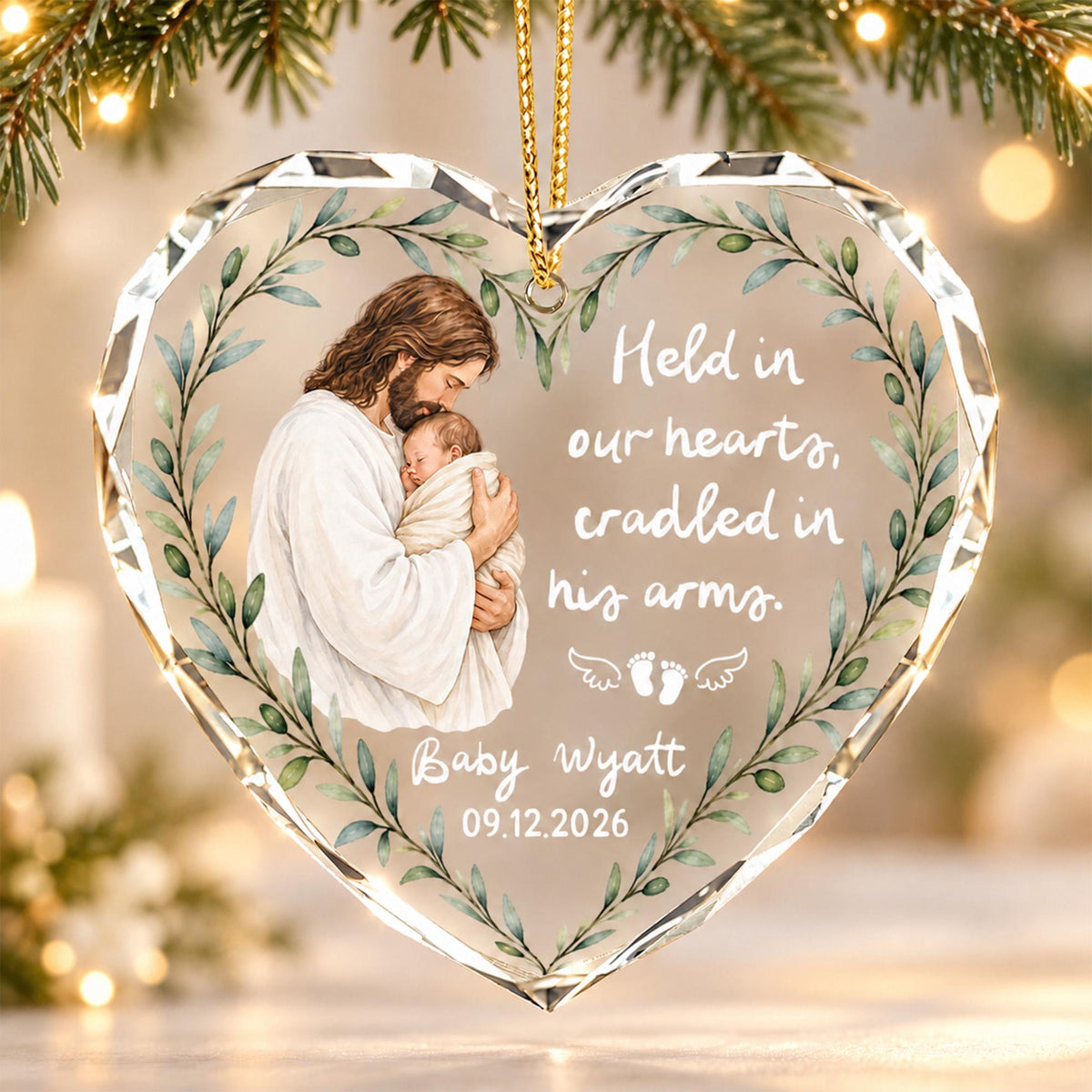 Personalized Miscarriage Christmas Ornament Keepsake, Jesus Holding Baby Ornament, Infant Memorial Gift for Parents, Stillborn Remembrance 033dfde3-8abe-4c0e-a6b3-5ea0b465ad6f-1.jpg