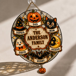 Personalized Halloween Family Wreath Metal Sign - Personalized 1 Layered Suncatcher with Charm 034492ce-2b76-497c-a9e2-5008123c8678.jpg