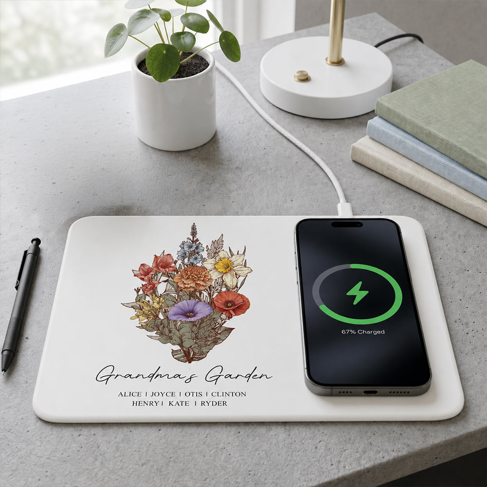 Grandma's Garden Family Birth Flower Charging Pad, Custom Wireless Charger Pad 036900de-7d1e-4375-9a62-cffeabb2307b-mk4.jpg