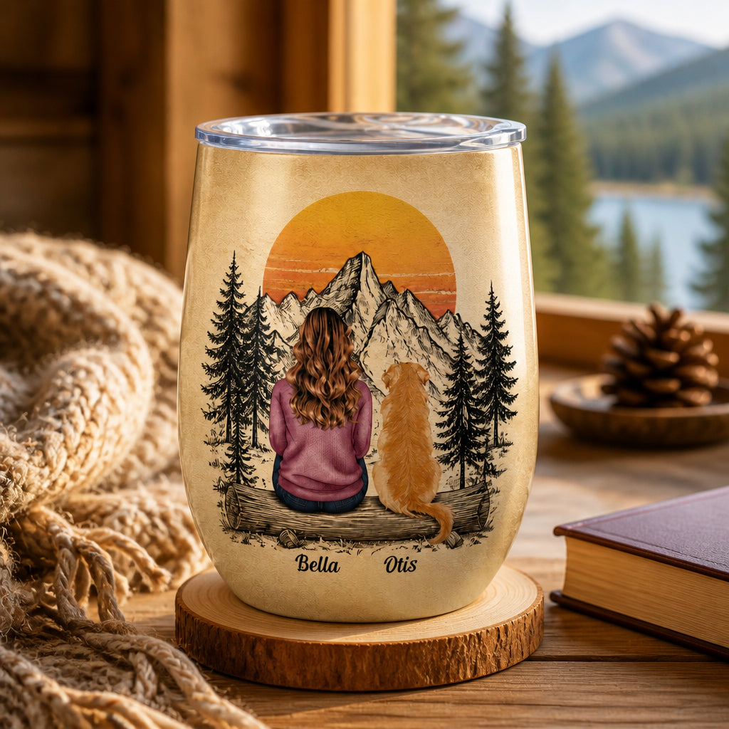 Never Walk Alone Custom Person & Dog Portrait Wine Tumbler - Personalized Wine Tumbler 037104e6-ee2c-4d6e-ae20-c3d77f82102a.jpg