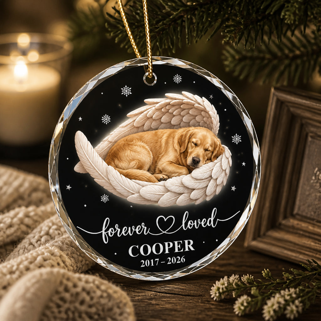 Forever Loved Pet Memorial Crystal Ornament - Personalized Crystal Ornament 03784f14-f9b2-4ec4-b4dd-caed9e670469.jpg