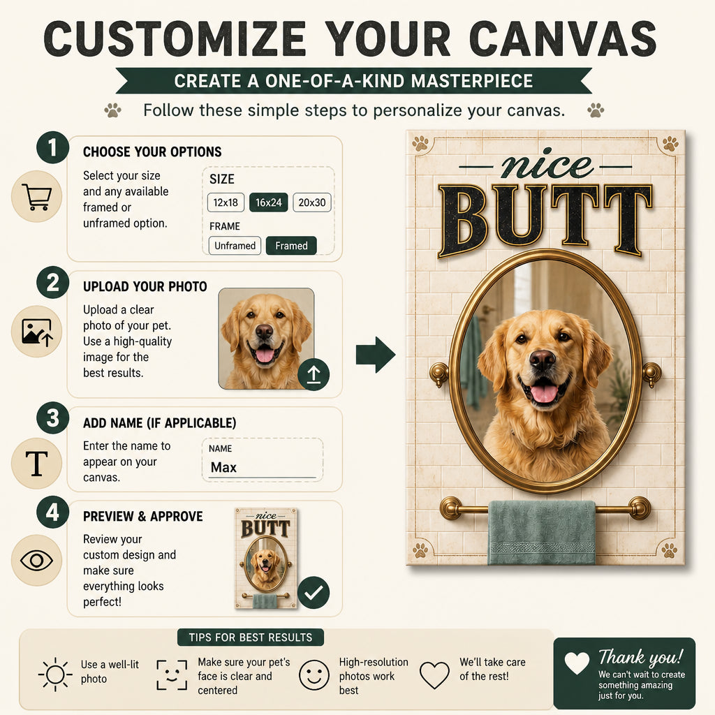 Nice Butt Pet Portrait Bathroom Canvas - Personalized Canvas 0379ea24-896f-4b40-a403-ba5f7fa3052a.jpg