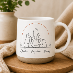 Minimal Line Art Pet Mom Mug – 3 Name Personalization - Personalized Pottery Mug 03a6c9b5-9485-449a-accf-487a99cd93b1.png