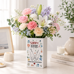 Couple Handhold Floral - Personalized Ceramic Book Vase 03ab858e-fd68-4237-8f15-08f16e95a887-3-40-.png