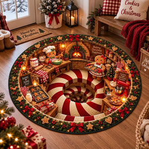 Christmas Baking 3D Illusion Round Rug, Gingerbread Baking Candy Cane Spiral Floor Mat, Holiday Living Room Decor, Xmas Gift 03b30cfa-8da9-4479-ad6b-4d849b2b3024-dffd-1-.webp