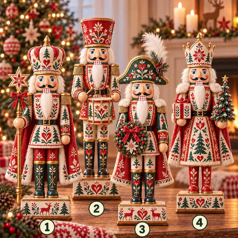 Scandinavian Nutcracker Wooden Block, Nordic Christmas Folk Art Decor, Red Green Nutcracker Soldier Tabletop Shelf Decoration 03c08251-b646-428c-b1c4-f6ed3646d875-ffhhj-1-.webp
