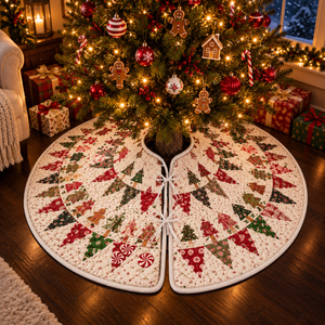 Gingerbread Christmas Tree Skirt, Red & Green Patchwork Holiday Tree Decor 03c0ff38-159b-4607-aeda-590873ab2aa9-banner-1.png