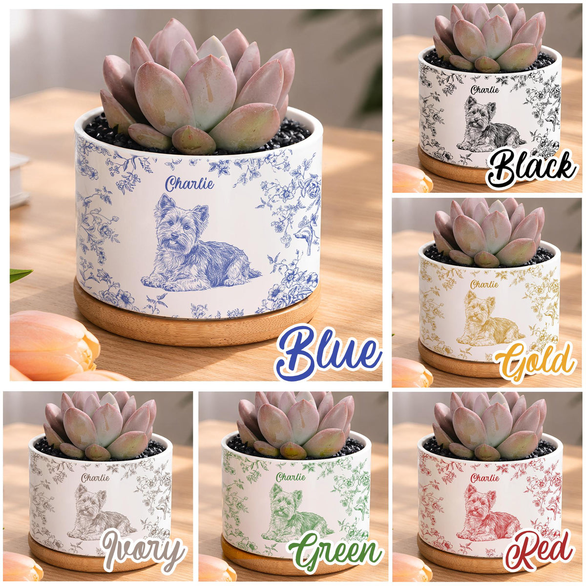 Toile De Jouy Flower Pet Photo, Custom Pet Flower Pot, Personalized Pet Memorial Planter, Dog Loss Remembrance Gift, Dog Lover, Dog Mom Gift 03cbf0e4-38e8-4806-bdee-3cfec2de88ec-il_fullxfull.7851229277_7uec.jpg