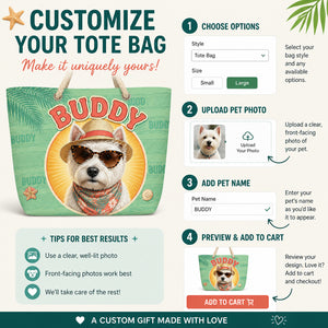 Custom Pet Portrait Beach Tote – Retro Sunglasses + Name Pattern - Personalized AOP Tote 03ce829e-d134-4dce-bad1-035c6e19e50f.jpg