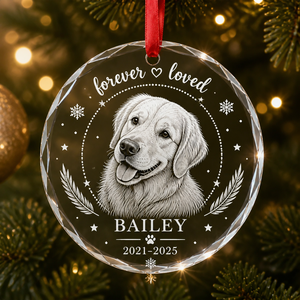 Pet Memorial Crystal Ornament – Upload Photo, Name & Years - Personalized Crystal Ornament 03d06930-8485-45fe-8803-6e66696b3185.png