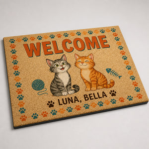 Welcome Cats Doormat — Custom Pet Names - Personalized Doormat 03d4c189-088f-43fa-9e0b-574a094d46a8.jpg