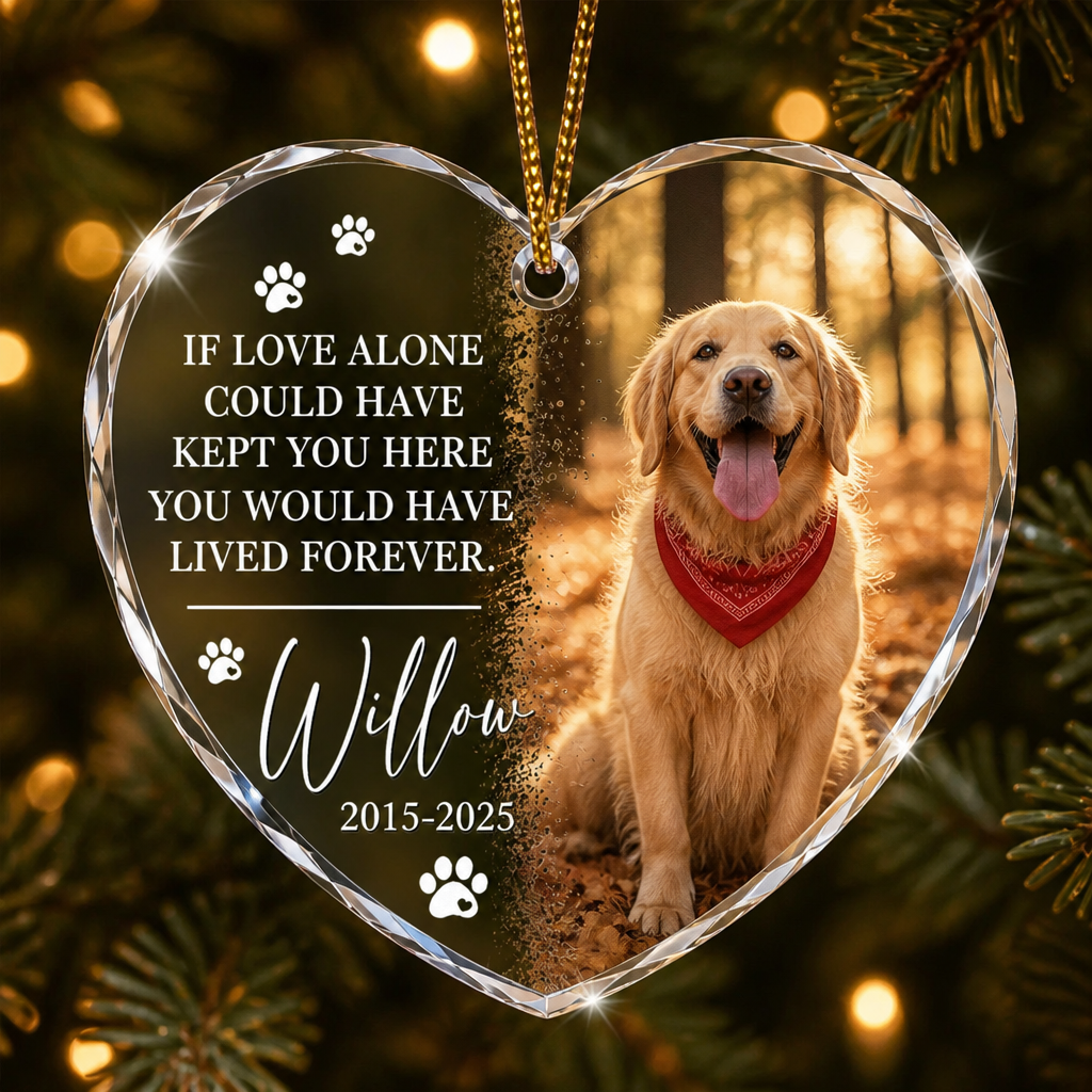 Pet Memorial Heart Acrylic Ornament – Photo, Name & Years – "If Love Alone" - Personalized Transparent Acrylic Ornament 03d65a43-1739-4829-8a04-31f061046680.png