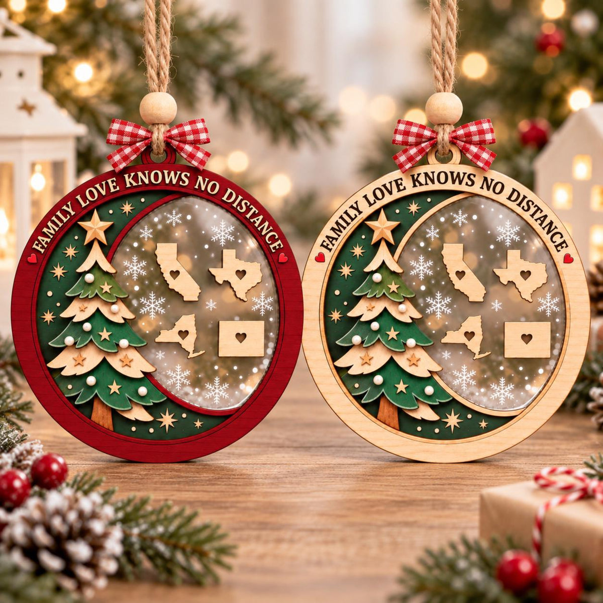 Personalized Long Distance Family Ornament, Custom State to State Christmas Ornament, Family Love Knows No Distance Keepsake Gift 03f63606-ab47-4922-8d01-4d1f8a8ba6e5-1.jpg