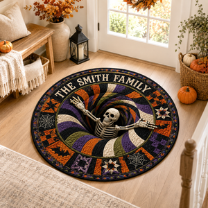 Personalized Halloween Quilted Round Rug, Custom Skeleton Spiral Vortex Circle Area Rug, Funny Spooky Family Name Doormat Gift 03f8f2a0-59a1-4ec3-b65d-473b5f361742-fc9154ad-1a04-4be8-ad16-6b91f4740992.png