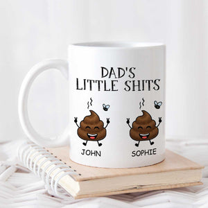 Dad s Little Shits Personalized Mug, Funny Fathers Day Gifts, Personalized Dad Mug