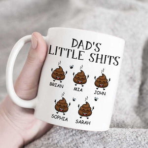 Dad s Little Shits Personalized Mug, Funny Fathers Day Gifts, Personalized Dad Mug