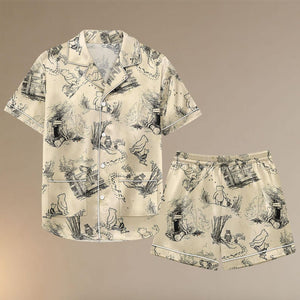 Vintage Pooh Satin Pajama Set for Women, Aesthetic Sketch Print Sleepwear, Cute Classic Pajamas, Cozy Gift for Her 0410df8f-00be-4cc8-8fa6-828749938387-m5.jpg