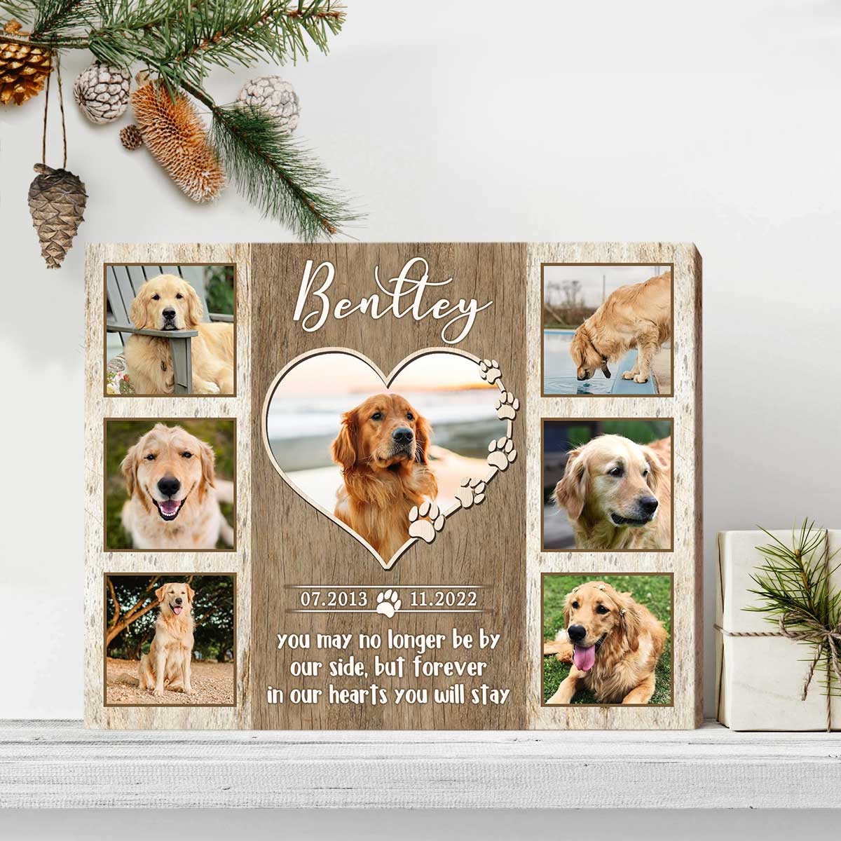 Custom Pet Memorial Photo Collage Canvas, Gifts With Your Pet Picture, In Memory Of Pets Gifts