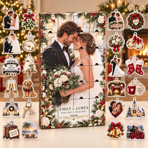 Personalized Newlywed Advent Calendar with 24 Custom Photo Acrylic Ornaments, Our First Christmas Married Gift, Wedding Keepsake for Couple 04128b86-e60a-4d7b-a0b3-5bcc28440679-il_fullxfull.8571265922_mmdl.jpg