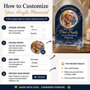 Pet Memorial Acrylic Standee – Paw Prints On My Heart - Personalized Acrylic Custom shape Standing 1 layer (FS) 04291510-35a5-4e33-803d-991408f00630.jpg