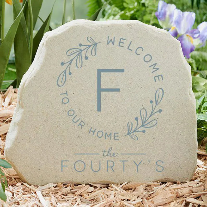 Welcome Wreath Personalized Standing Garden Stone, Outdoor Decor, Personalized Home Decor 042f2b77-8d44-400d-9c7f-cd80ef61c857-hfhgffgggfgfhg-3-.webp