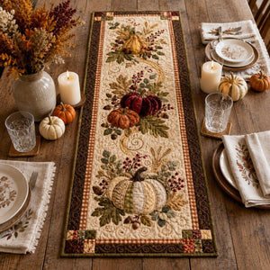Autumn Harvest Pumpkin Quilted-Style Table Runner, Thanksgiving Farmhouse Decor 0442fc25-b845-408c-8ecf-15fb3c900598-2.jpg
