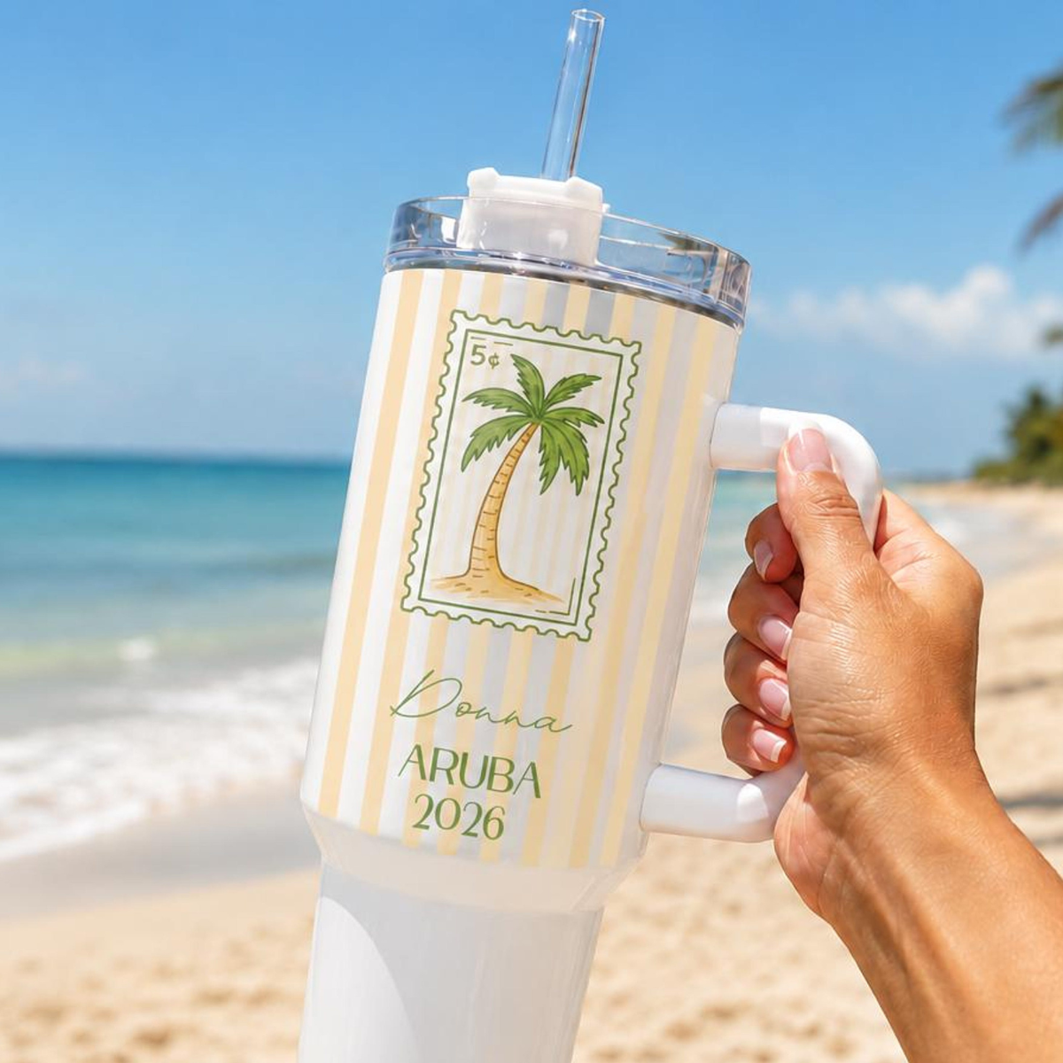Custom Vacation Tumbler - Personalized Name - Matching Beach Vacation - Spring Break - Bachelorette Girls Trip 40oz Stainless Steel Tumbler 044a6808-b390-4a92-b8dd-a8067a59d7ce-2.png