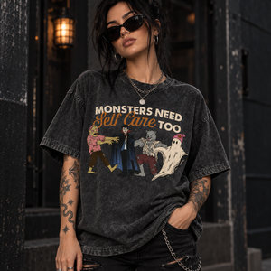 Monsters Need Self Care Too Shirt, Retro Halloween Mental Health Tee, School Counselor Gift, Therapist Shirt, Spooky Season T-Shirt 0469e211-91a0-4c05-90dc-8b3bd45a9713-j1.png