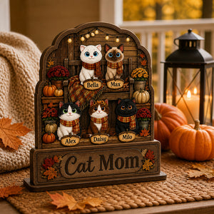 Cat Mom Fall Porch Personalized Pet Portrait Standing Sign - Personalized Wooden custom shape Standing 2 layer (5mm) 04805882-1ca1-40c1-bcd0-de1031ffee70.jpg