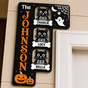 Halloween Skeleton Cats Corner Wood Acrylic Sign – Personalized Family & Pet Names - Personalized Wood Acrylic Sign 04951b22-f899-46e7-9d57-6157e5882d00.jpg