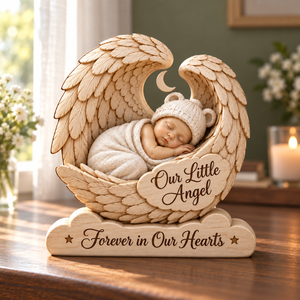 Our Little Angel Baby Memorial Keepsake – Angel Wings Sympathy Gift for Pregnancy & Infant Loss, Forever in Our Hearts 049c1fd4-8f2b-49f7-b3eb-4fa67d5a7c75-Our-Little-Angel-on-Walnut-Sideboard-1.png