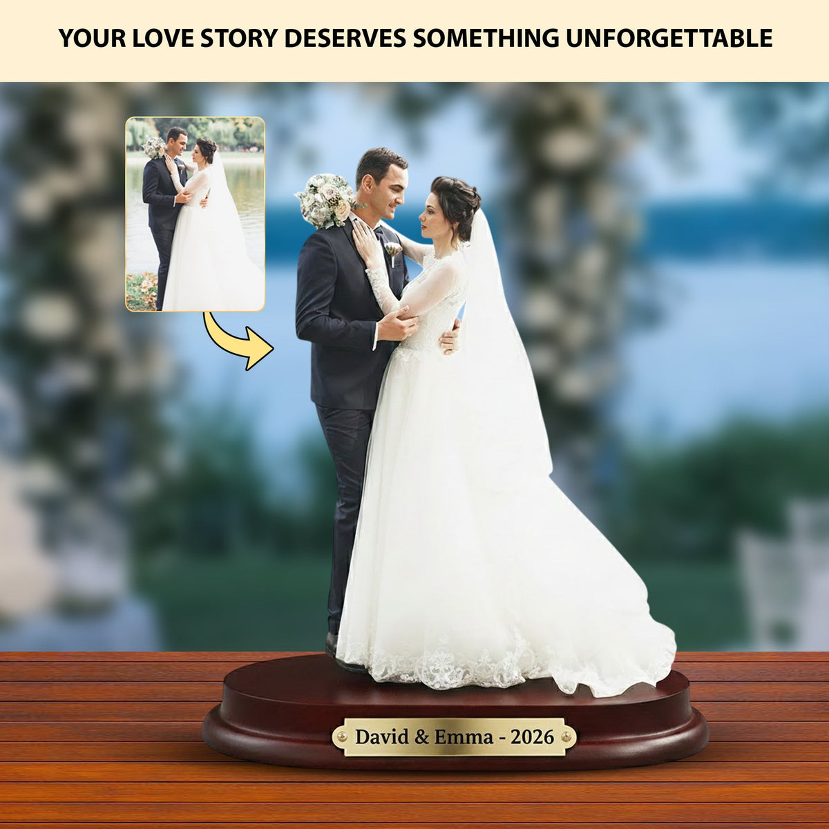 Forever Us Personalized Couple Photo Acrylic Plaque Custom Photo Valentine's Day Gift For Couple, Husband, Wife, Boyfriend, Girlfriend