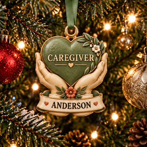 Personalized Caregiver Christmas Gift - Custom Name Caring Hands Heart 3D Ornament 04b6835c-ceef-4617-b6ad-a5ef862346d2-caregiver_ornament_mockup_4_tree.png
