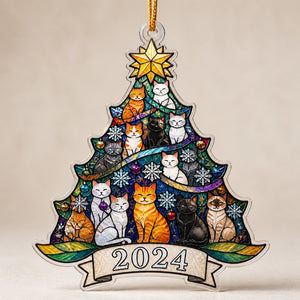 Stained Glass Cats Christmas Tree Shape Ornament – Custom Year - Personalized Shape Ornament 04b7b9c4-b299-48cd-abc3-4fd2397dd83f.jpg